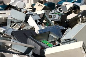 Dismantled computer parts for electronic recycling