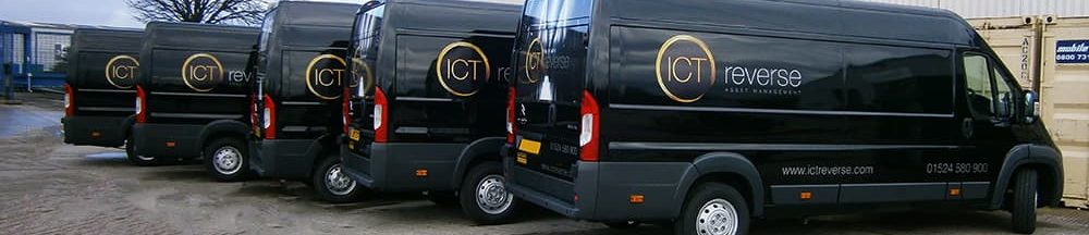 our vans ready to collect for your it equipment for data shredding